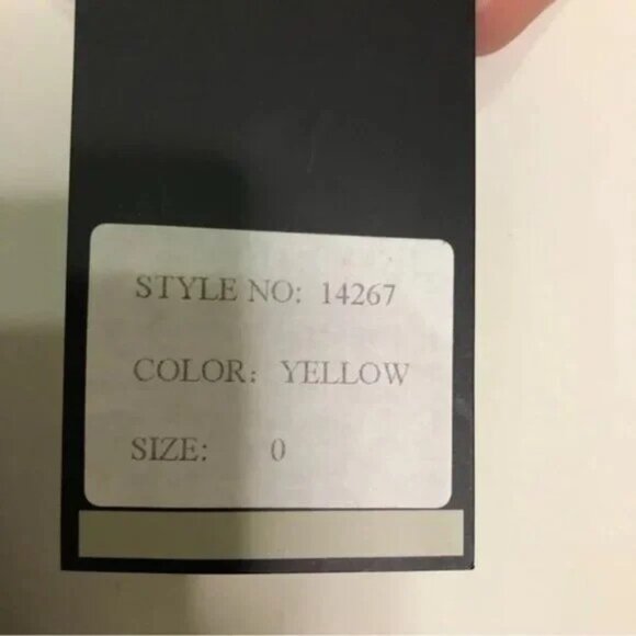 La Femme Beaded Halter Cocktail Dress - Black, White, & Yellow - Size: 0 --- NWT - Picture 8 of 9